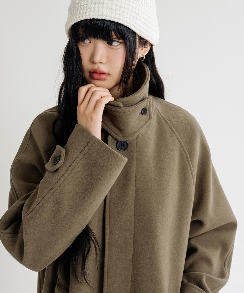 Lemain Second Wool Blend Oversized Balmacaan Coat [Beige]