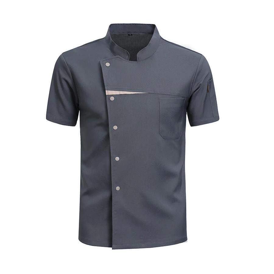 Chef Jacket Men Women Short Sleeve for Hotel Restaurant Kitchen Waiter Baking Bartender Uniforms