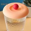 Silicone Cup Lid with Ball-shaped Handle Spoon Holder Food Grade Heat Resistant Dustproof Airtight Universal Round Teacup Glass Mug Cover