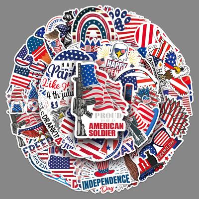 50 Photos of American Independence Day Graffiti Personalized Creative Decoration Mobile Phone Case Water Cup Suitcase Stickers Waterproof