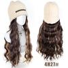 Synthetic Wig Hat Wig Warm Knitted Hat with Water Ripple Curls Women's Hat Wig Suitable for Daily Wear in Winter and Autumn