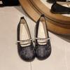 Fashion Pearl Mary Jane Black Shoes for Women Japanese Style Lolita Woman Flats Round Toe Gothic Silver On Offer Elegant and Fashionable