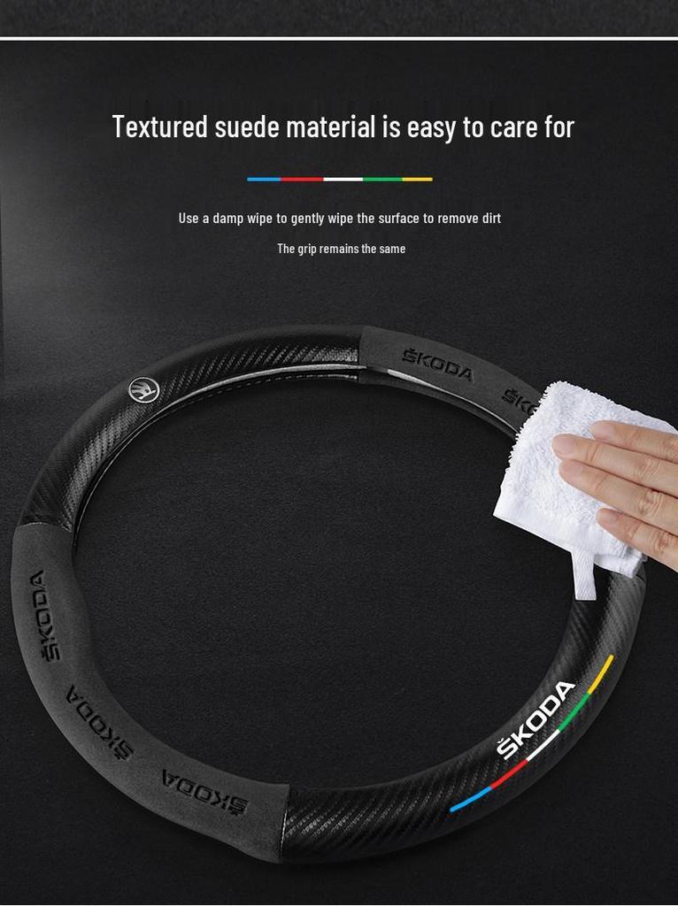 Steering Wheel Cover for Skoda: Octavia, Kamiq, Kodiaq GT, Superb, Karoq, Scala