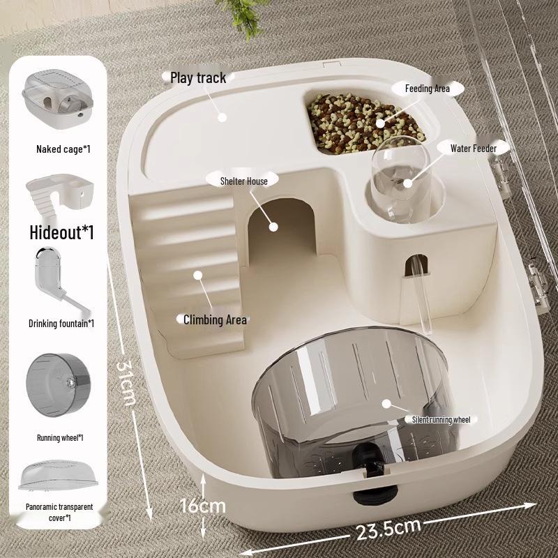 Luxury Acrylic Spacious Hamster Villa Cage – Easy To Clean Transparent House