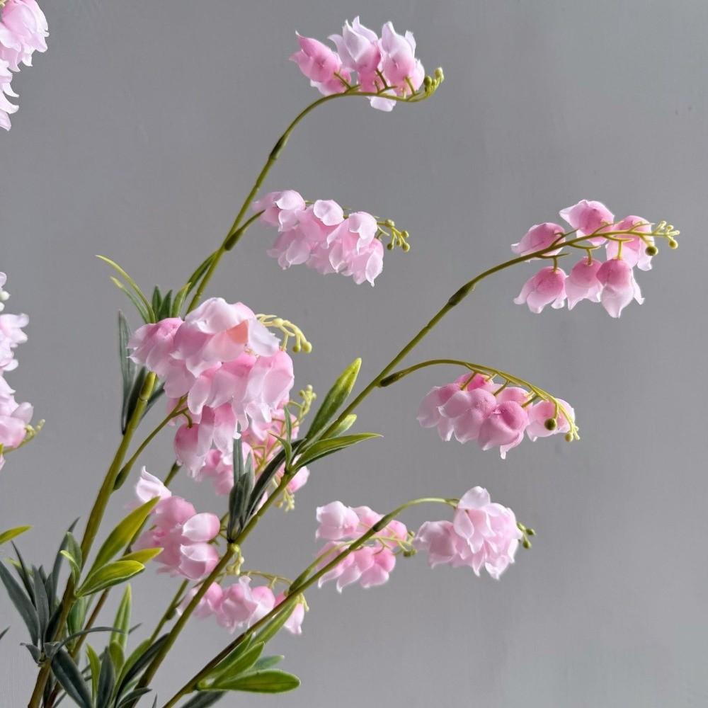 New Valley Lily Artificial Bellflower Flowers 80cm 3 Forks Silk Flower Long Branch Fake Flower Wedding Supply