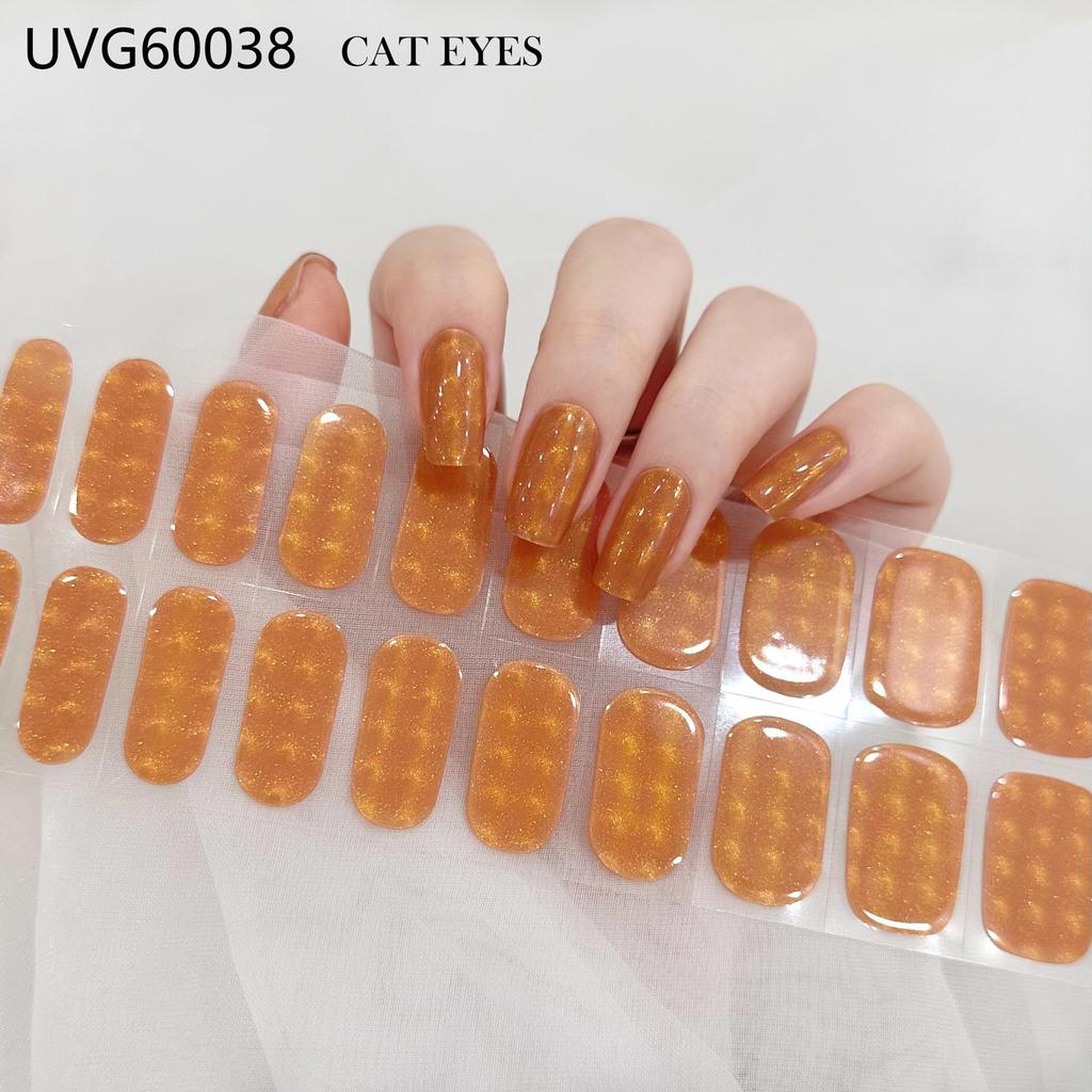 Transparent Nude UV Gel Nail Art Stickers: Semi-Cured, Semi-Baked Manicure Sheets