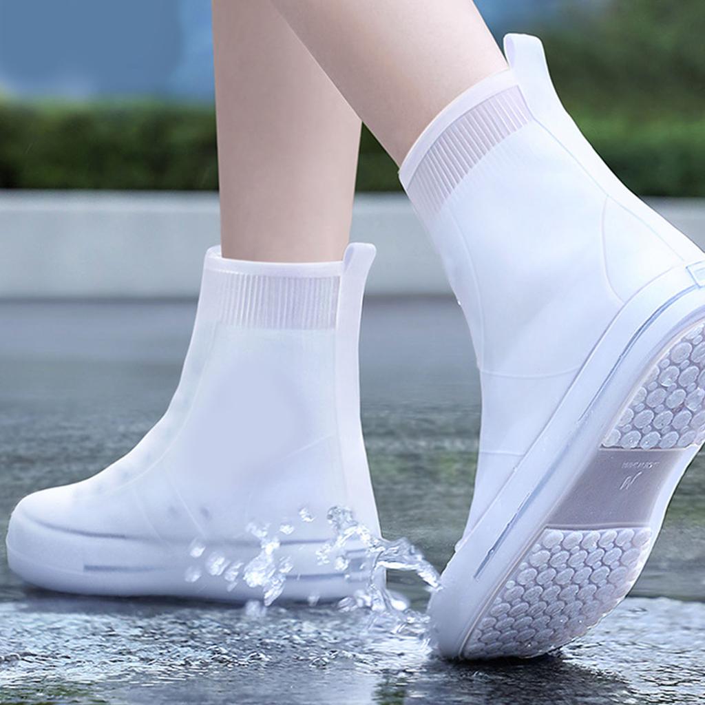 Rain Shoe Covers Waterproof Dustproof Reusable Overshoes Thickened Silicone Shoe Covers for Women