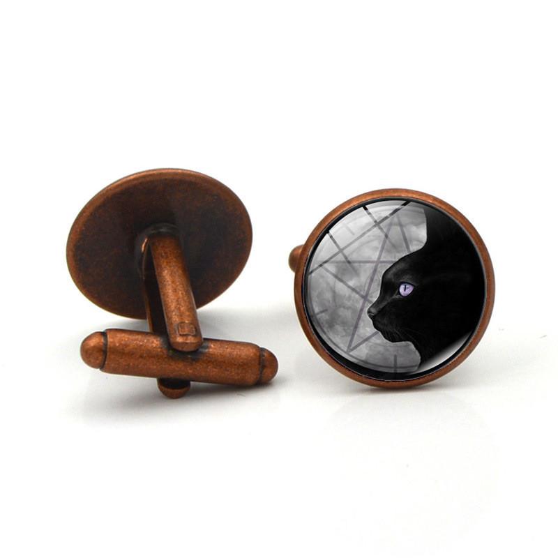 Stylish Alloy Black Cat Cufflinks For Men And Women Fashion Accessories
