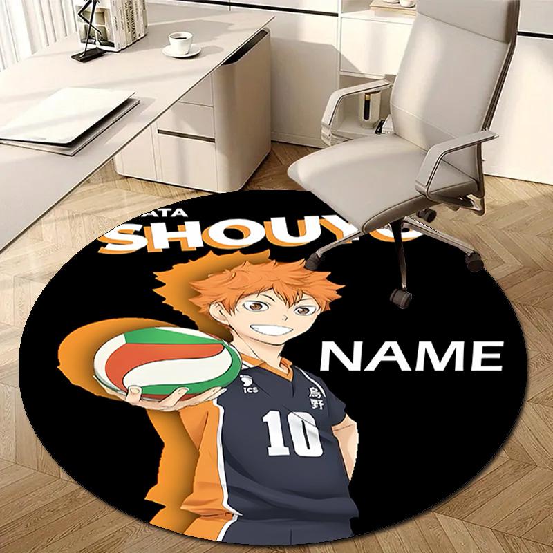 Personalized Haikyuu Round Chair Office Rug - Perfect for Mat, Office Chair & More - Ideal Gift for Birthdays and Holidays