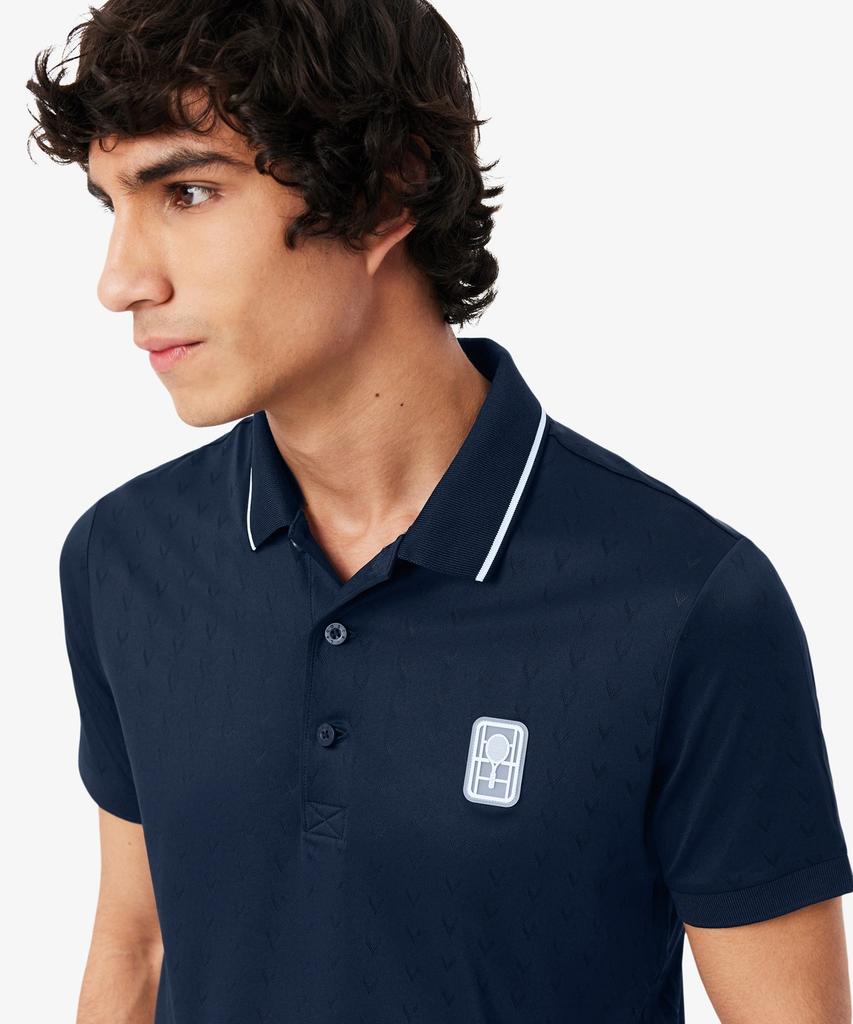 LACOSTE Men'S Tennis Heritage V-Cut Short Sleeve Polo Shirt Dh0164-56G 166