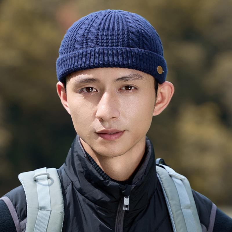 Men Vintage Cable Knit Beanie Warm Outdoor Skull Cap