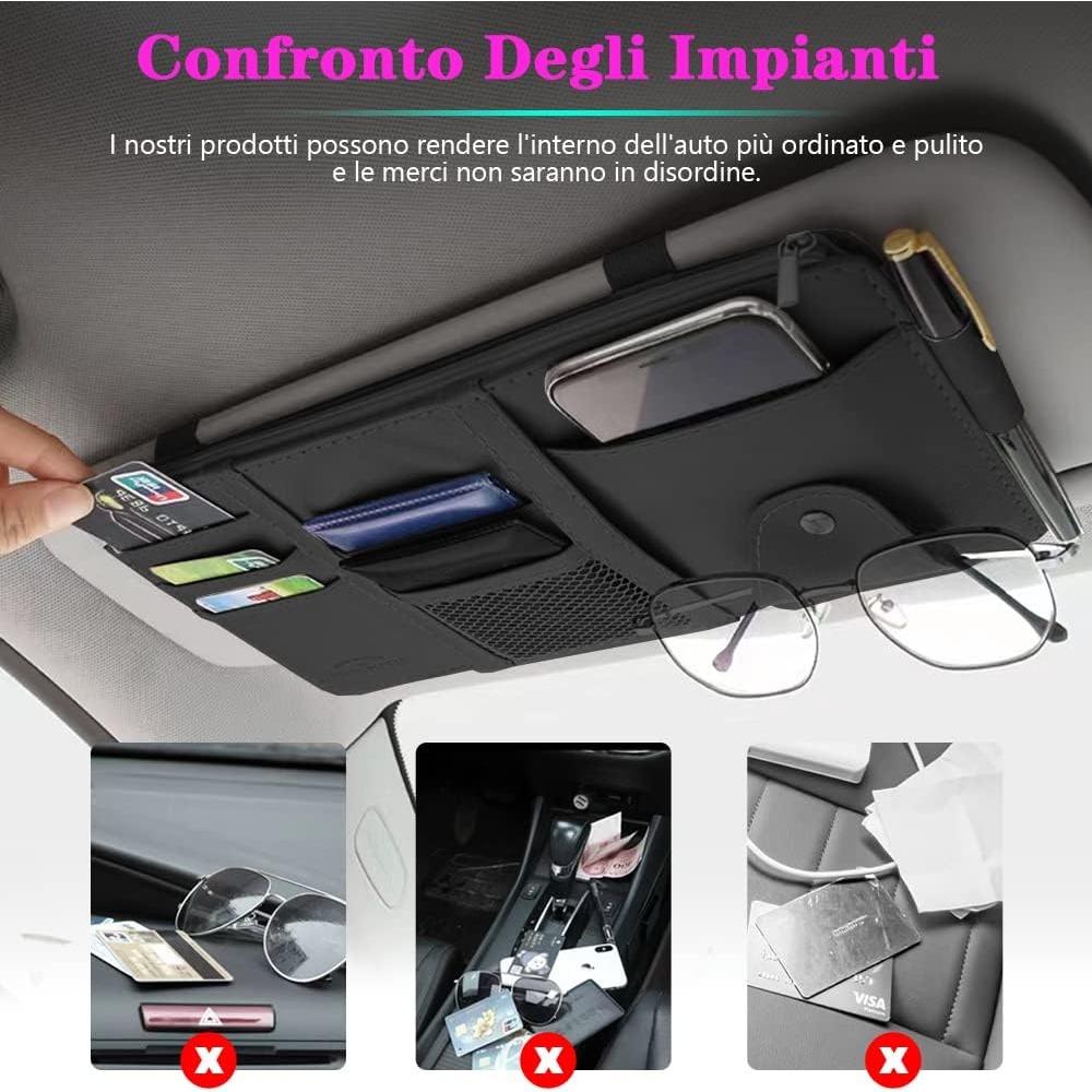 Car Visor Organizer Car Accessories Pocket Holder Car Accessories Organizers Leather Hearing Bag
