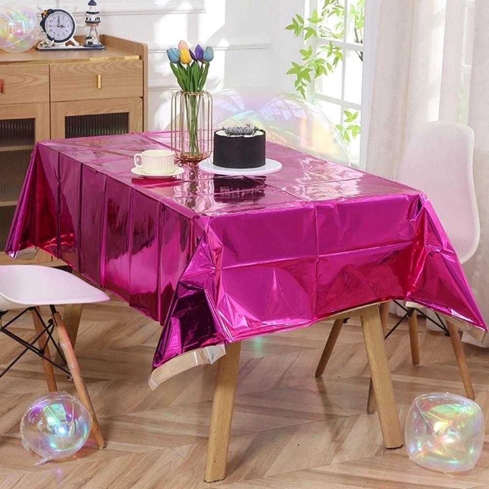 5PCS Colorful Aluminum Film Tablecloth Waterproof Plastic Tablecloth  Holiday Celebration