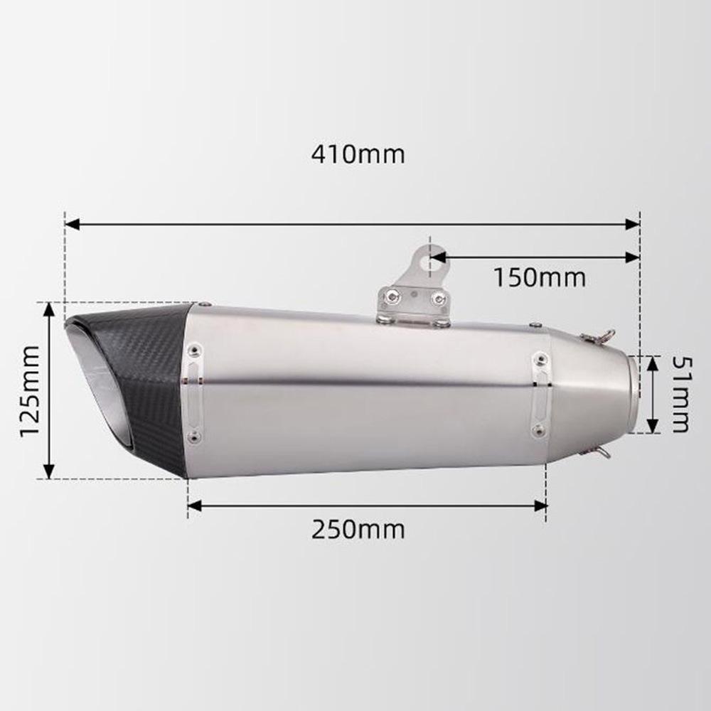 Universal Motorcycle Exhaust Pipe SR5 Kela 51mm Tail Section for Z400 R3 MT07 MT09