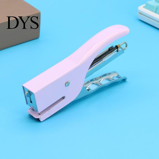 Office Workspace Accessories Mini Handheld Stapler, with Ergonomic Curved Design, Macaron Stapler for Paper Colored Compact Metal Daily Document