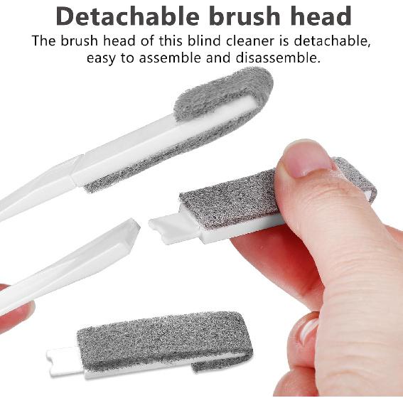 

Blind Cleaner Duster with Detachable Double-Sided Brush Head 5.7 Inch Handle for Ceiling Fan Duster Window Blinds Vent Cleaning Tool for Home and Car