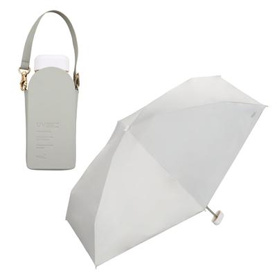 Sun Umbrella Blackout Pochette Tiny Gray Blackout UV Protection Sunny and Rainy Folding Umbrella for Commuting To Work or [2025] Wpc. 100% Rate/100%