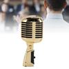 Classic Retro Dynamic Vocal Microphone, Old Vintage Style Cardioid Directional Microphone with Self-Tensioning Rotating Rack for Live Performance and
