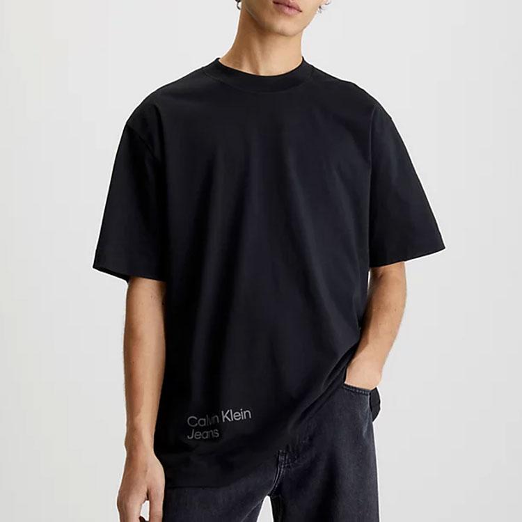 Calvin Klein Logo Print Detail Crew Neck Short Sleeve T-Shirt Men T-Shirts Black J30J322881-BEH