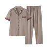 Pajamas Men's Summer Cotton Short Sleeve Trousers Men's Thin Summer Large Size Half Sleeve Men's Summer Loungewear Set