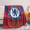 Custom Name Chelsea Football Club Flannel Blanket, High Quality Comfortable for All Seasons, Home Decor, Warmth and Comfort