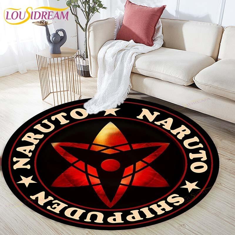 Cartoon Naruto Round Children Carpet Simplicity Animal Bunny Bee Pattern Children Flannel Carpet Baby Hand Print Carpet
