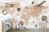 Children's photo wallpaper world map with planes and balloons DWK299 200x135