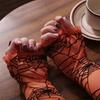 Gothic Halloween Gloves Thin Mesh Mitten Fancy Spider Web Gloves  Cosplay