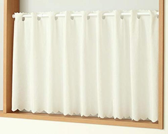 Curtain Heaven Cafe UV Protection Rate Hard To See At Fluffy and Lightweight Width 142cm X Length 75cm for Kitchen Use Curtains, 93.5%, Night, Lace,