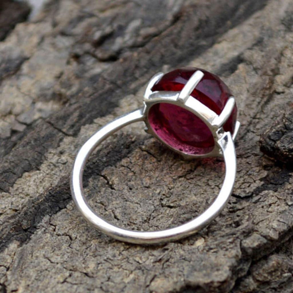 Rhodolite Garnet Gemstone Handmade 925 Sterling Silver Jewelry Fantastic Ring For Women