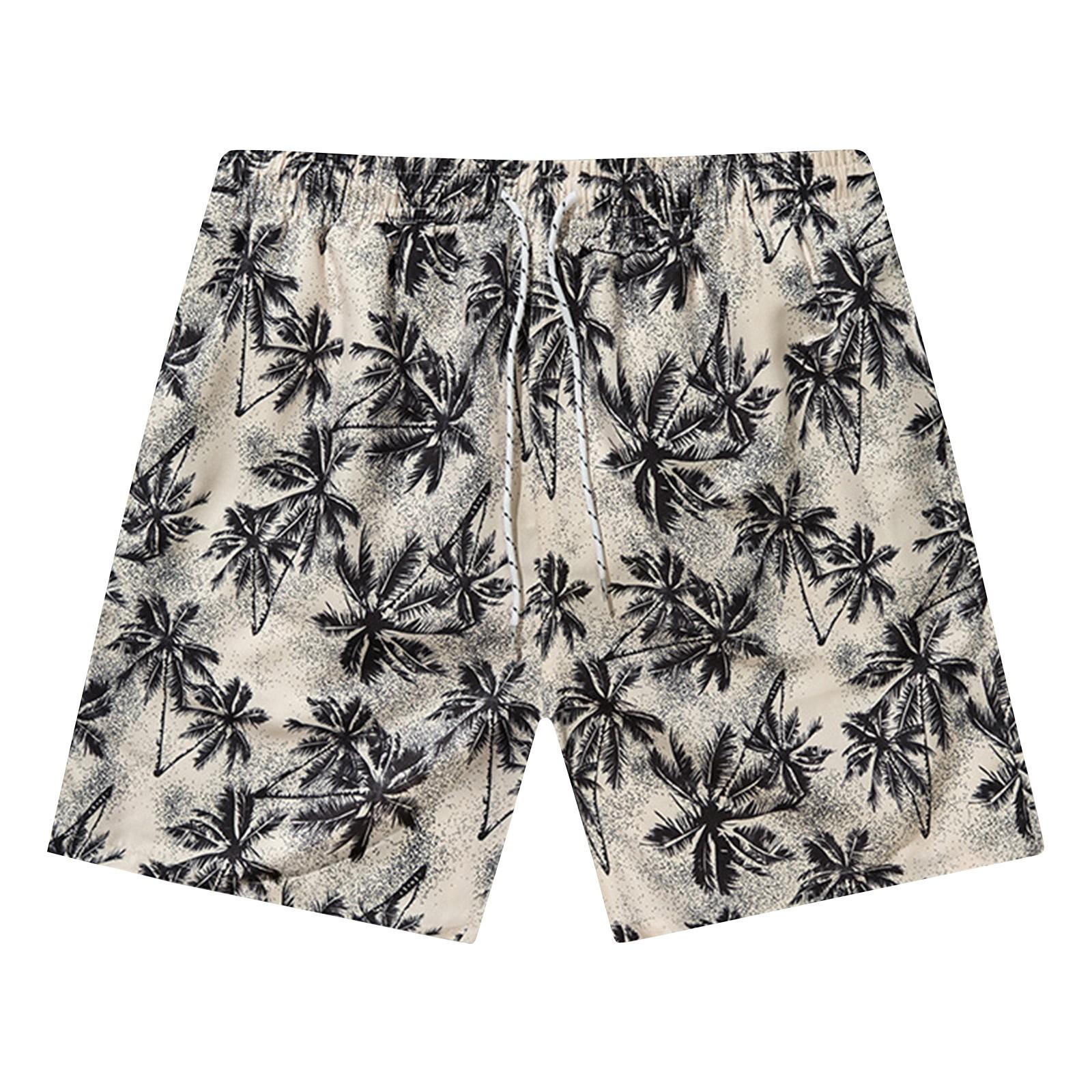 

Мужские повседневные модные шорты с гавайским принтом. Мужские свободные дышащие шорты с принтом. L бежевый