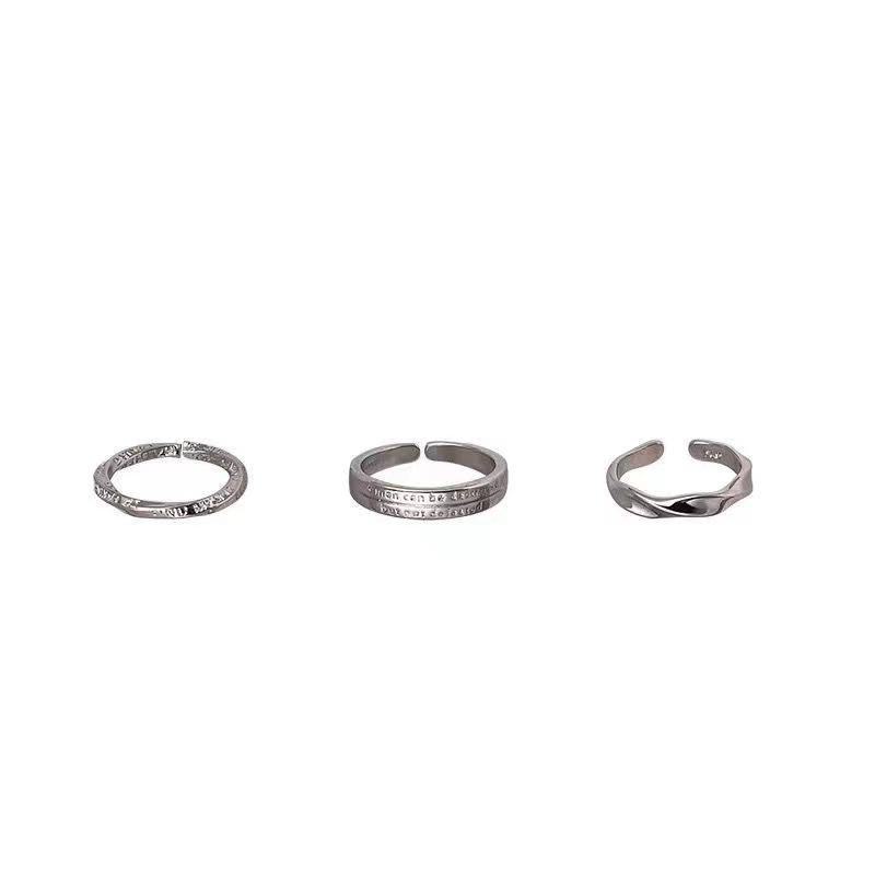 Women's Three-Piece Open Ring Set - Minimalist Design with Elegant Flair