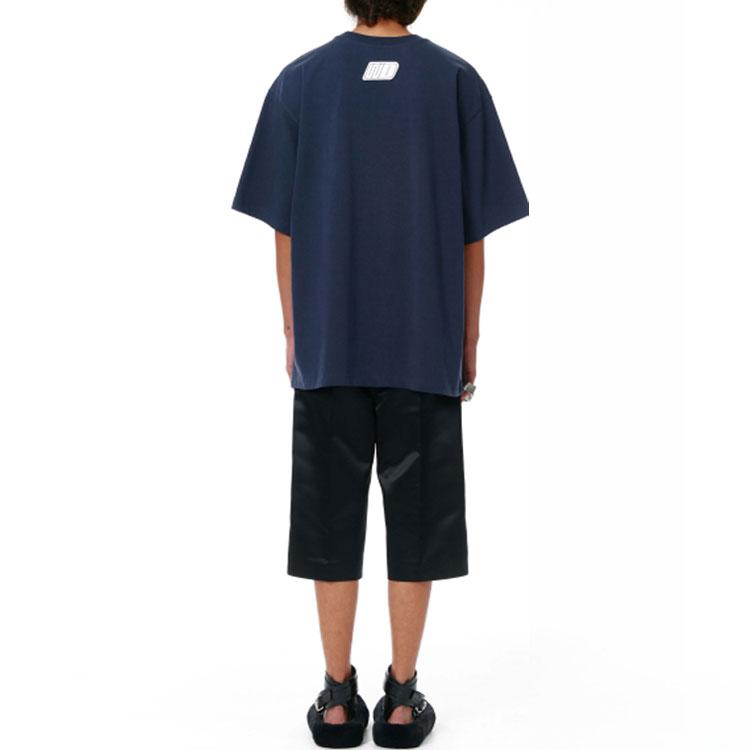 WE11DONE T-Shirts Unisex Blue Crew Neck Moderate Straight Fit WD-TT1-22-652-U-NV