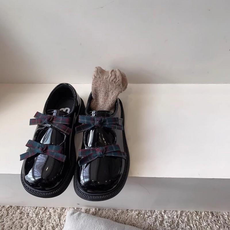 Scarpe Stile Giovanile Scarpe Piatte da Bambina Principessa con Dettaglio Fiocco Pelle PU Suola Morbida Slip-On Calzature per Bambini