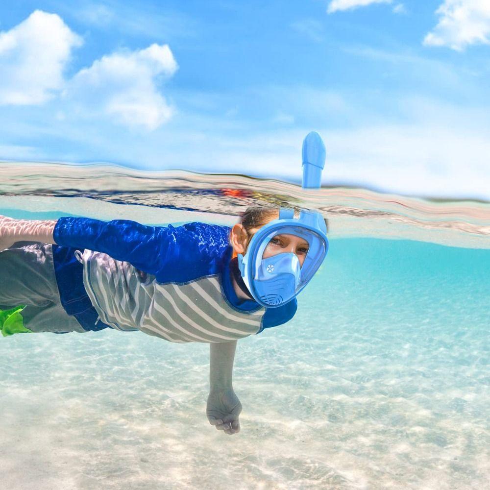 Maschera Integrale Antiappannante per Bambini Maschera da Snorkeling Anti-Perdita Maschera da Nuoto per Snorkeling Subacquea