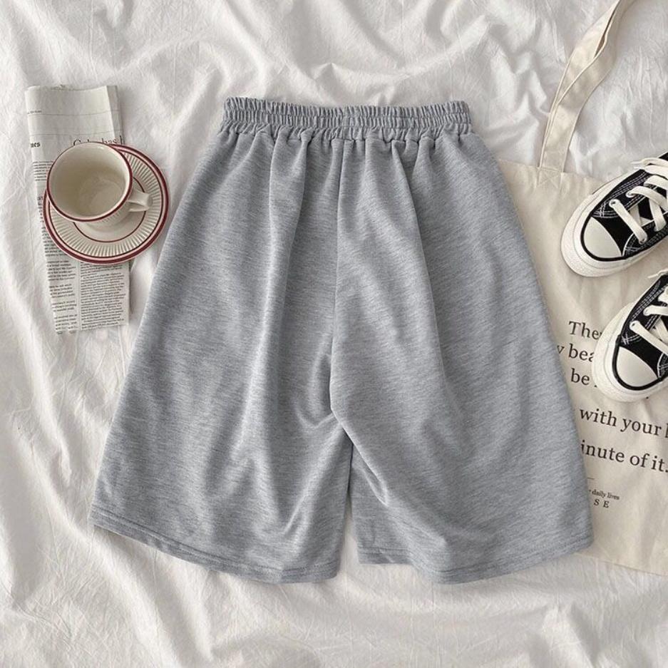 Women's Spring and Summer High Waist Capri Pants Bear Printed Elastic Wide Leg Casual Pants