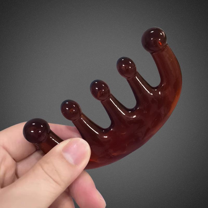 Big Five-tooth Massage Comb, Semi-round Head Treatment Comb, Meridian Comb, Five-claw Massager, Head Scraping, Tendon Reliever, Meridian Pull Rod