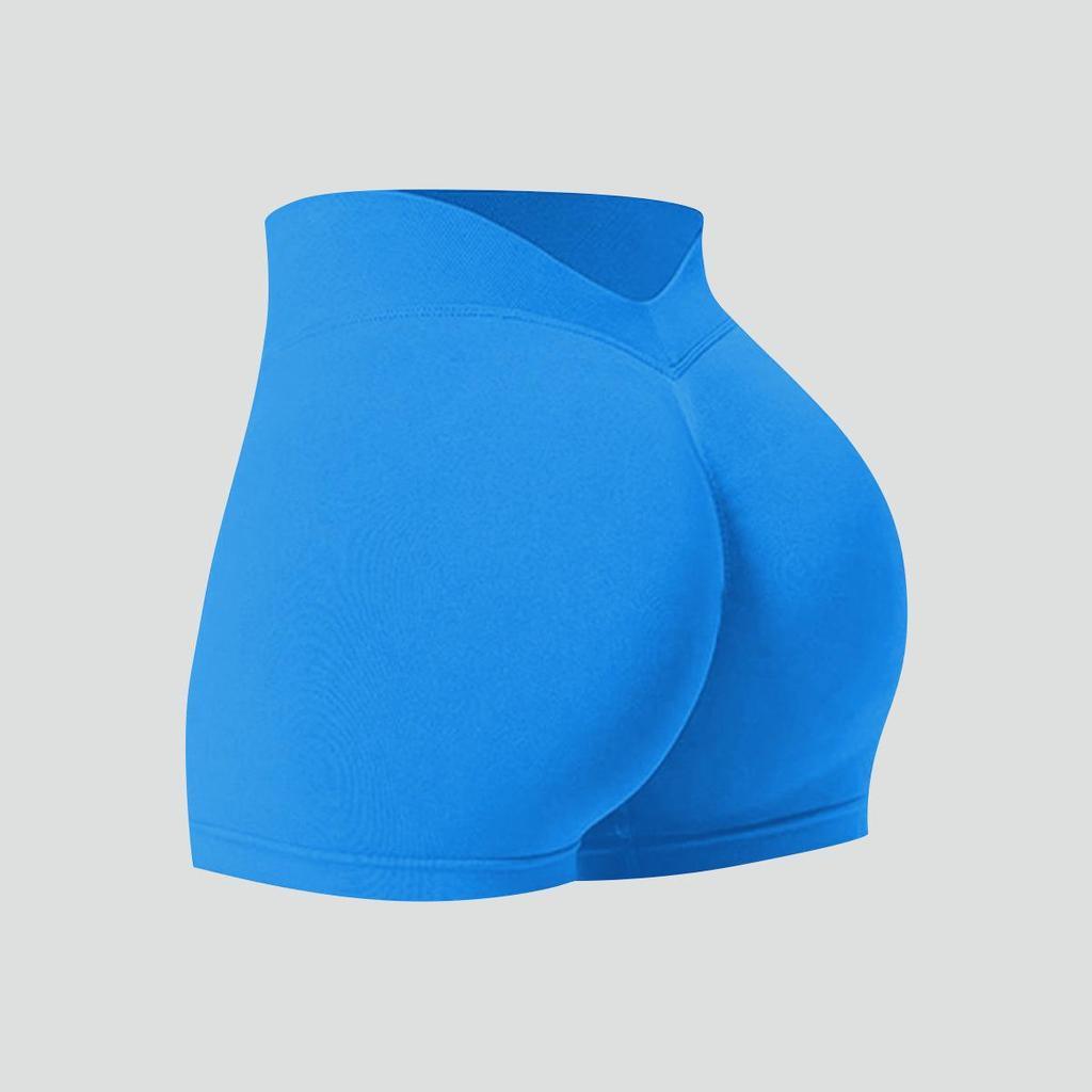 Pantaloncini da Yoga Senza Cuciture a Vita a V da Donna - Controllo Pancia, Asciugatura Rapida, Costolati, Sollevamento Glutei Pantaloni Fitness