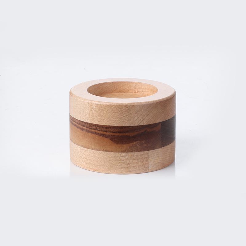 Espresso Machine Walnut Handle Tamping Base & Powder Distributor