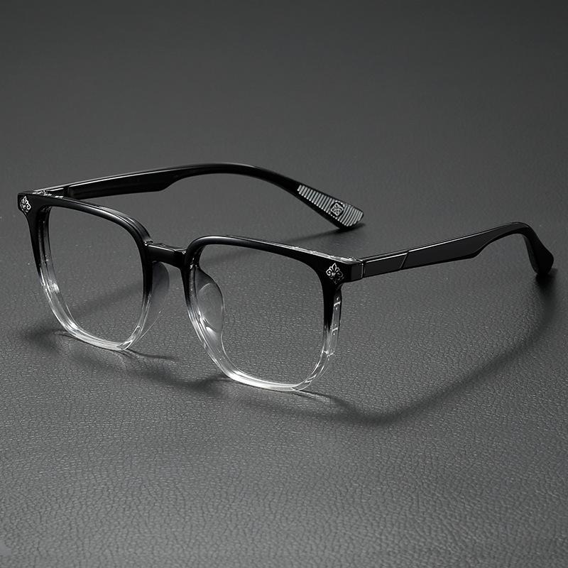 Fashion Black Frame Glasses Retro Square Anti-blue Light Flat Glasses Lightweight Non-Prescription Eyewear UV Protection Lenses