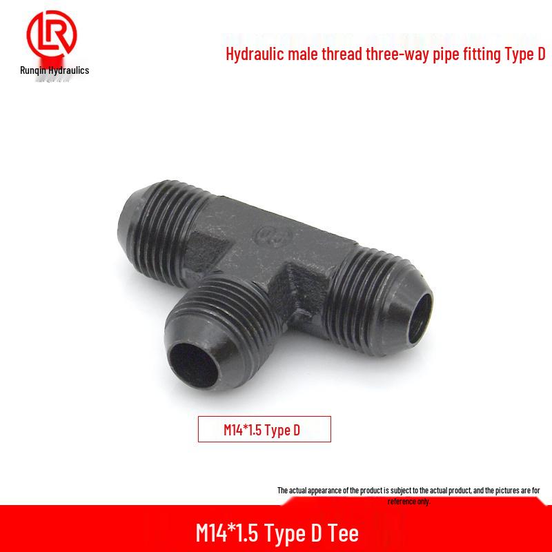 Trójnik hydrauliczny typu D, Rura olejowa wysokociśnieniowa, Gwint zewnętrzny M16/18/22/27/30, Stożek 74°