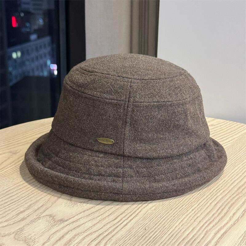 Curled Fisherman Hat Children Autumn and Winter Fashion Casual Washbasin Hat Solid Color Simple Warm Bucket Hat
