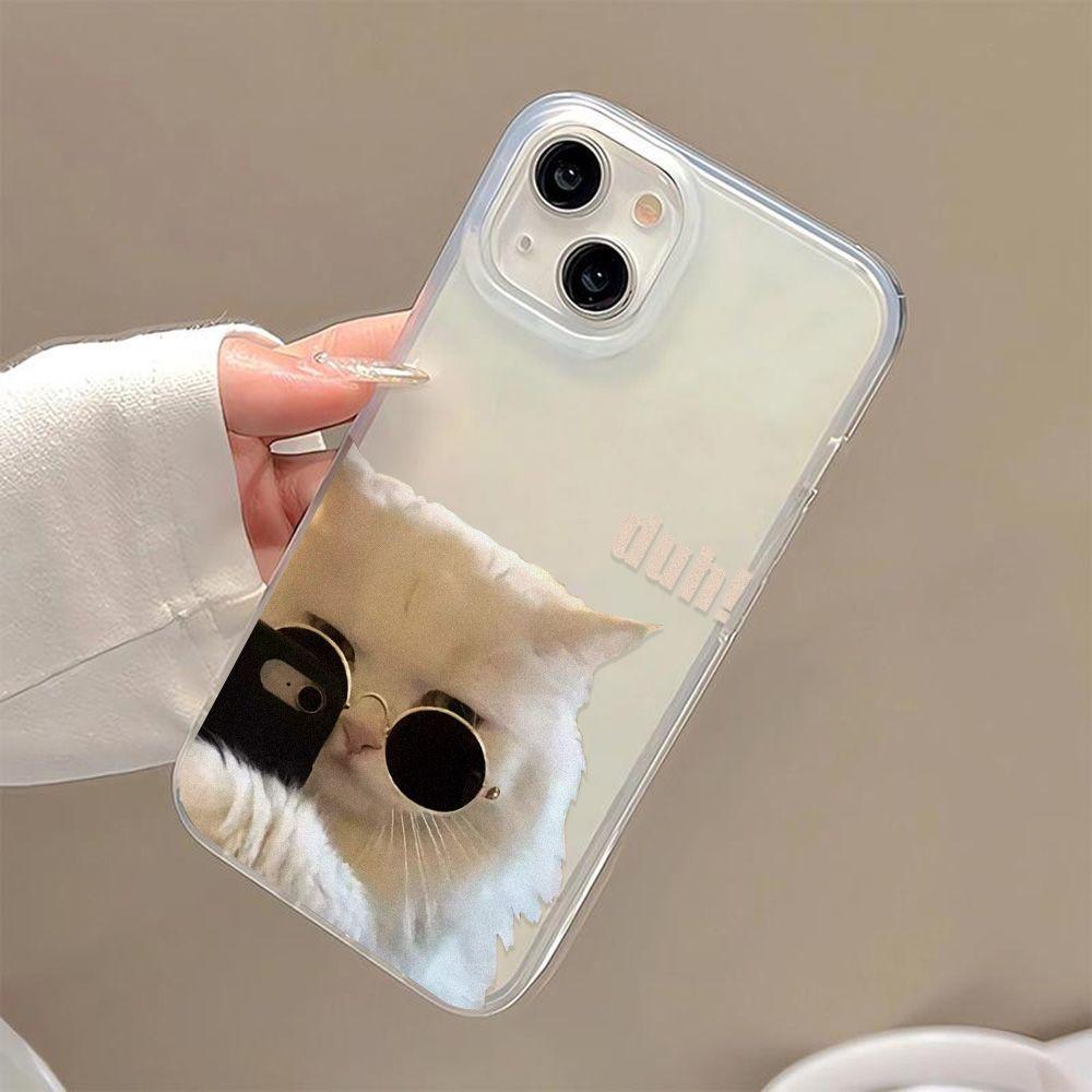 Sunglasses cool cat for iPhone17promax Apple 17 matte large hole mobile phone case 16/15 anti-drop 14