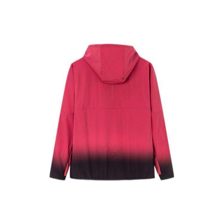 Anta Running Series Logo Gradient Zip Hooded Windbreaker Men Outerwear Crimson 152230616-2