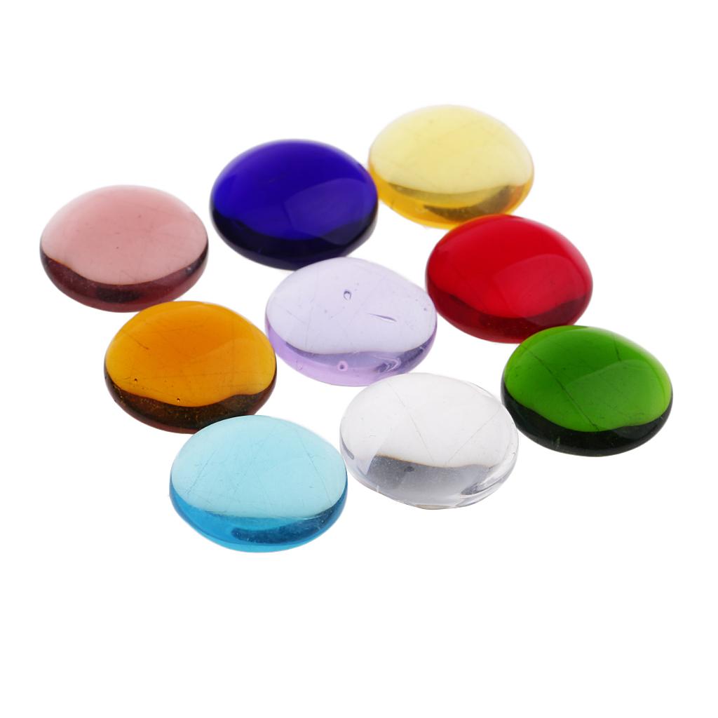 100g Round Shape Clear Glass Mosaic Tiles for Making Kids Crafts 15mm