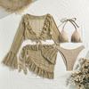 New lace mesh four-piece swimsuit split bikini swimsuit