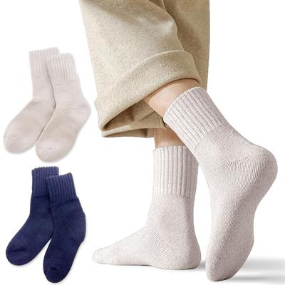 Warm Heel Fluffy Cold Set of 2 Women's Socks, Care, Socks, Protection, Moisturizing,