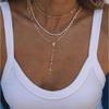 New Gold-plate Crystal Stars Pendant Necklaces For Women Necklace Multilevel Female Boho Vintage Jewelry Wedding Gift