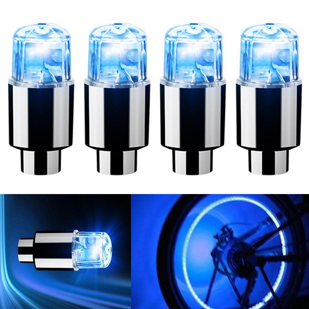 4 PZ Pneumatico Ruota LED Colore Valvola Aria Ugello Bicicletta Motocicletta Notte Vento Fuoco che Respira Lampeggiante Modifica Accessori Lampada Mozzo