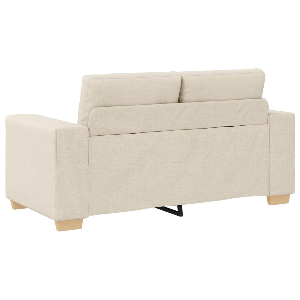 Sofa Set of 2 Beige Linen Blend Fabric